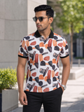 Tshirtsbuddy Men's Watercolor Abstract Shape Polo T-Shirt