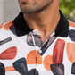 Tshirtsbuddy Men's Watercolor Abstract Shape Polo T-Shirt