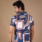 tshirtsbuddy Men's Geometric Brushstroke Pattern Polo T-Shirt