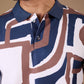 tshirtsbuddy Men's Geometric Brushstroke Pattern Polo T-Shirt