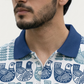 Tshirtsbuddy Men's Folk Art Bird and Floral Polo T-Shirt
