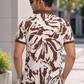 Tshirtsbuddy Men's Rustic Brown Abstract Camo & Leaf Print Polo T-Shirt