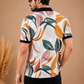 Tshirtsbuddy Men's Tropical Leaf & Feather Print Polo T-Shirt