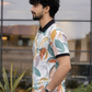 Tshirtsbuddy Men's Tropical Leaf & Feather Print Polo T-Shirt