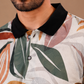 Tshirtsbuddy Men's Tropical Leaf & Feather Print Polo T-Shirt