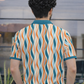 Tshirtsbuddy Men's Vintage Wavy Stripe Polo T-Shirt