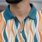 Tshirtsbuddy Men's Vintage Wavy Stripe Polo T-Shirt