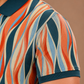 Tshirtsbuddy Men's Vintage Wavy Stripe Polo T-Shirt