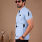 Tshirtsbuddy Abstract Print Men's Light Blue Polo T-Shirt