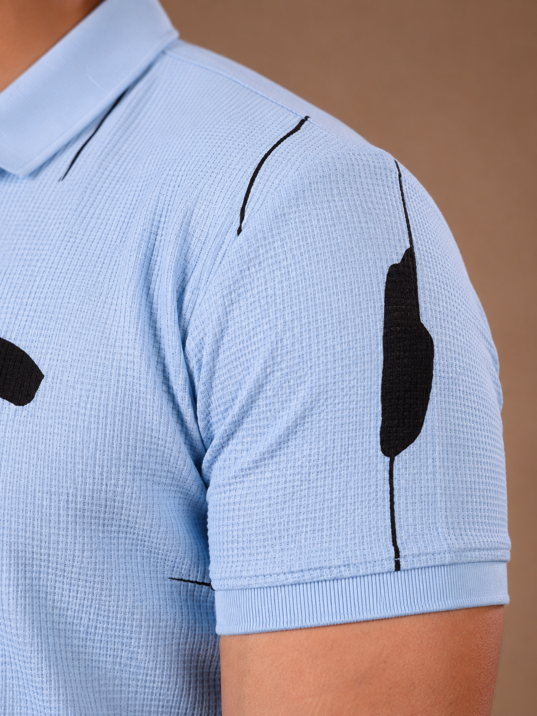 Tshirtsbuddy Abstract Print Men's Light Blue Polo T-Shirt