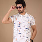 Tshirtsbuddy Men's White Nautical Sailboat Polo T-Shirt