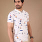 Tshirtsbuddy Men's White Nautical Sailboat Polo T-Shirt