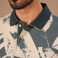 TshirtsBuddy Mens Rustic Distressed White Leaf Print Polo Tshirt