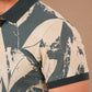 TshirtsBuddy Mens Rustic Distressed White Leaf Print Polo Tshirt