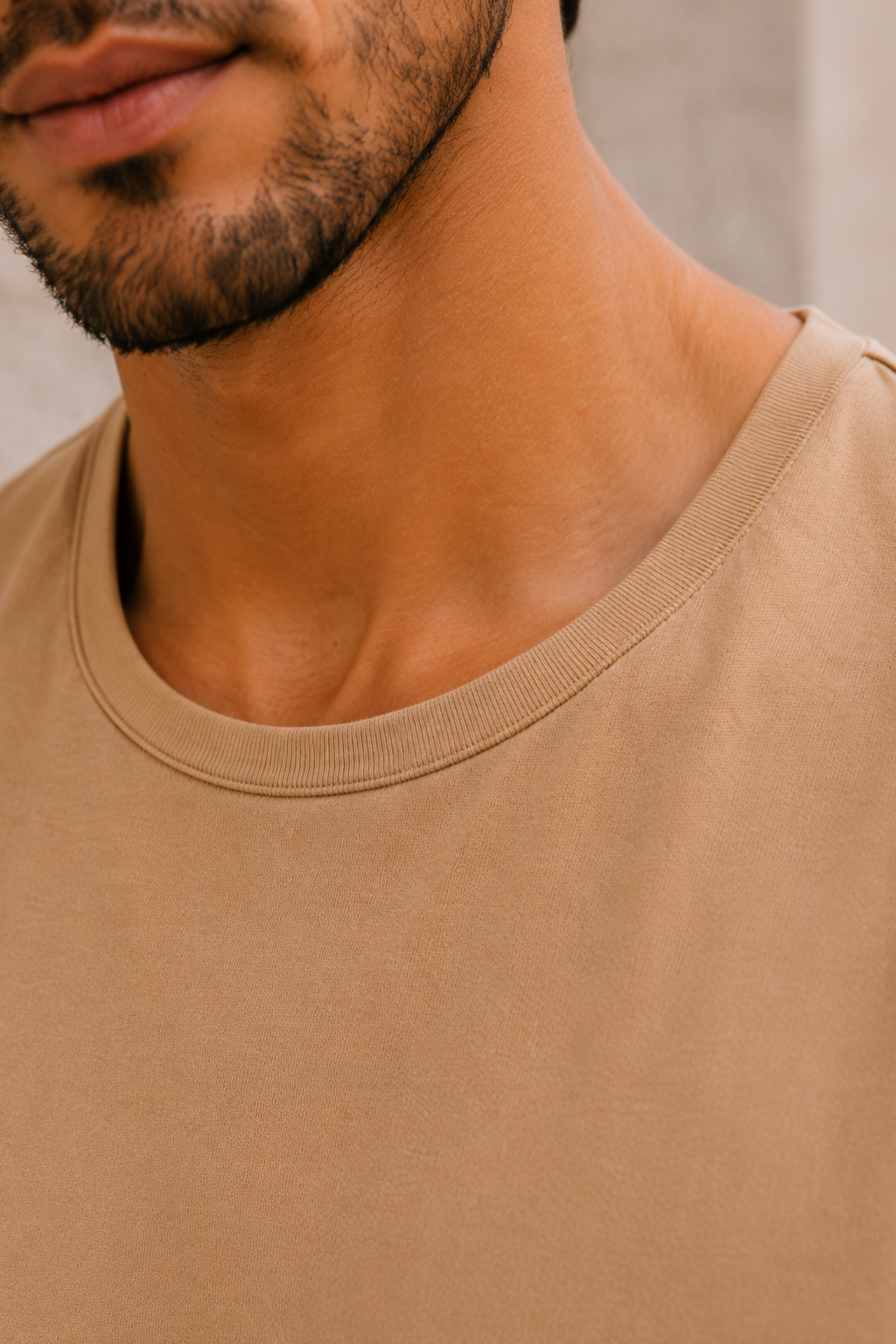 Men’s Beige Sleeveless Tank Top with Matching Shorts