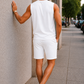 Men’s White Sleeveless Tank Top with Matching Shorts