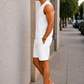 Men’s White Sleeveless Tank Top with Matching Shorts