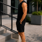 Men’s Black Sleeveless Tank Top with Matching Shorts
