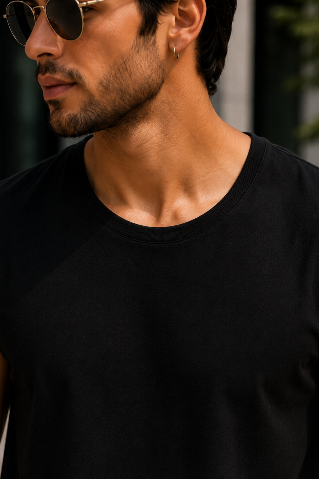 Men’s Black Sleeveless Tank Top with Matching Shorts