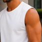 Men’s White Sleeveless Tank Top with Black Shorts