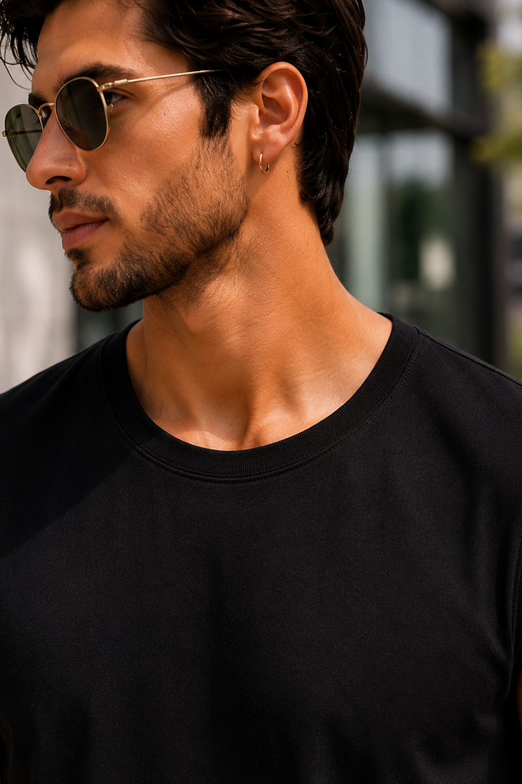 Men’s Black Sleeveless Tank Top with White Shorts