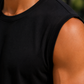 Men’s Black Sleeveless Tank Top with White Shorts
