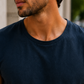 Men’s Navy Blue Sleeveless Tank Top with Beige Shorts