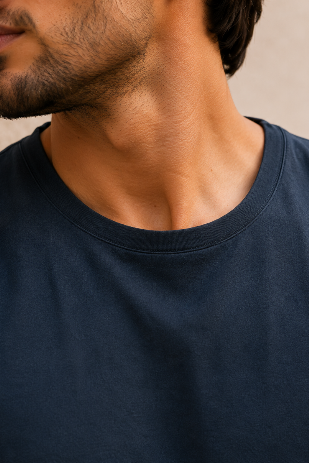 Men’s Navy Blue Sleeveless Tank Top with Black Shorts