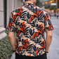 Men’s Multicolor Botanical Print Camp Collar Shirt