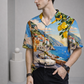 Men’s Multicolor Scenic Print Camp Collar Shirt