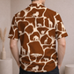 Men’s Brown Safari Print Camp Collar Shirt