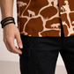 Men’s Brown Safari Print Camp Collar Shirt