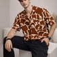 Men’s Brown Safari Print Camp Collar Shirt