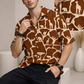 Men’s Brown Safari Print Camp Collar Shirt