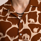 Men’s Brown Safari Print Camp Collar Shirt