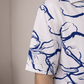 Men’s White & Blue Floral Print Camp Collar Shirt