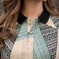 Women’s Geometric Printed Polo T-Shirt with Black Collar