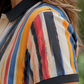 Women Multicolor Striped Printed Polo T-Shirt with Black Collar