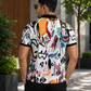 Multicolor Premium Fabric Regular Printed Polo T Shirt For Men