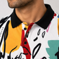 Multicolor Premium Fabric Regular Printed Polo T Shirt For Men