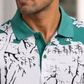 Multicolor Premium Fabric Regular Printed Polo T Shirt For Men