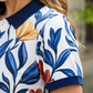 Women White Flower Print Polo T-Shirt for Casual Wear