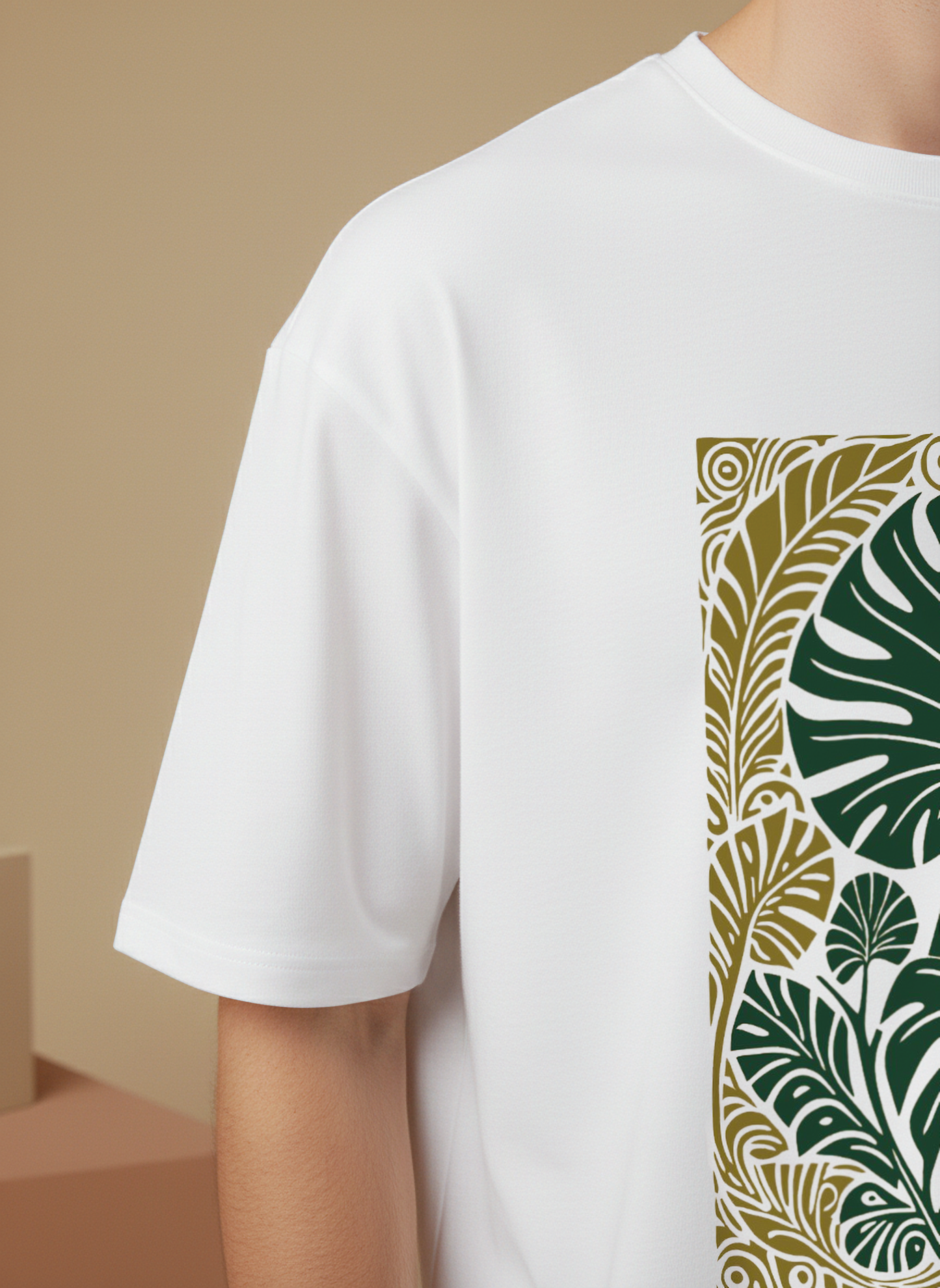 Men’s White & Green Printed Loungewear Co-Ord Set