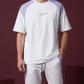 Men’s White & Purple Loungewear Co-Ord Set